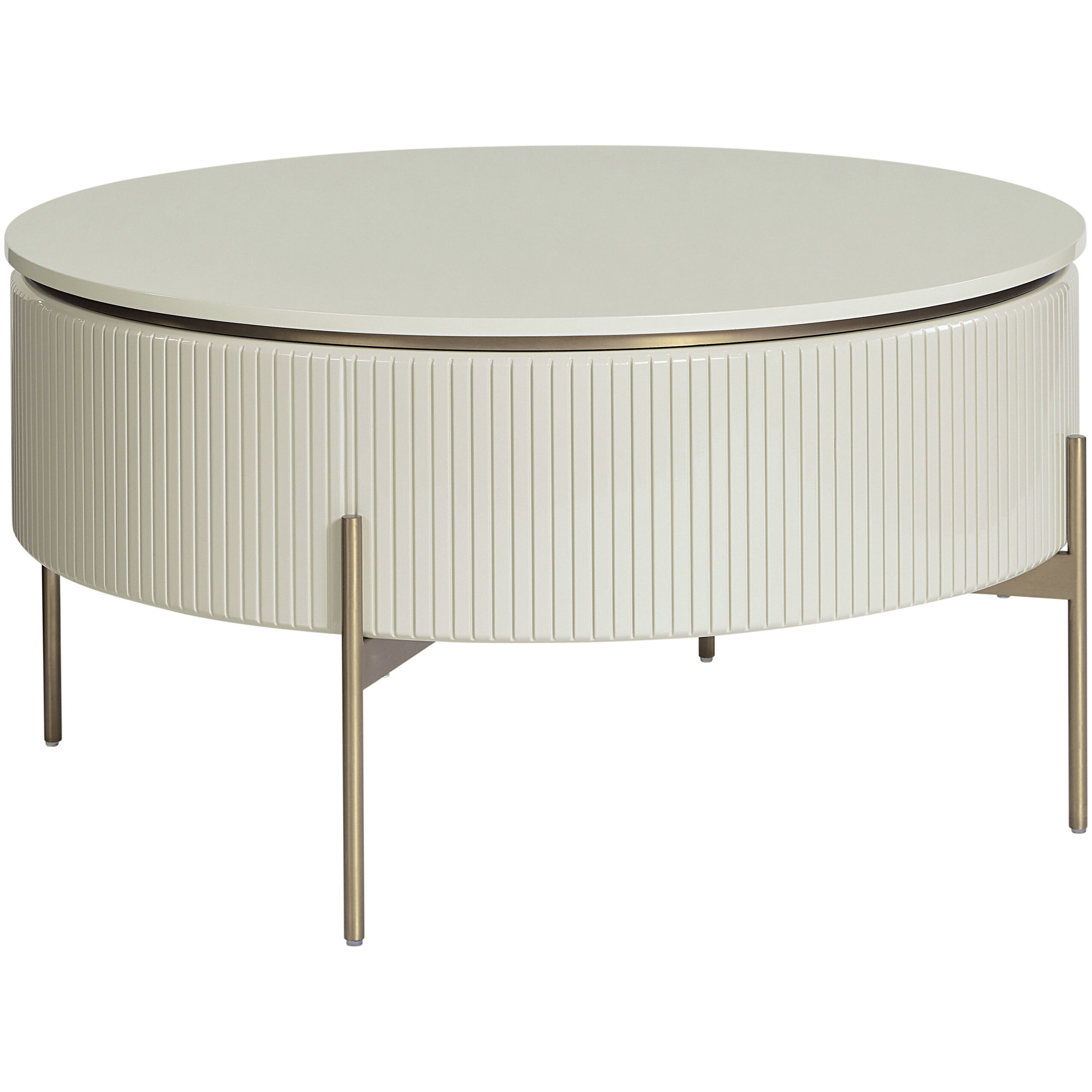 Paloma 33.25 X 17.75 inch High Gloss Cream Lift Top Coffee Table, Lift Top